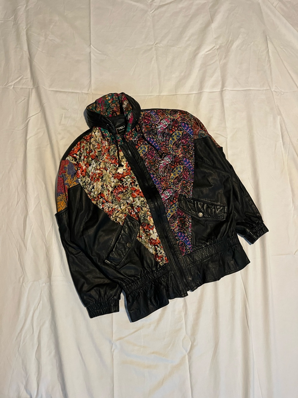 Black Floral & Paisley Panel Bomber Jacket - Women's